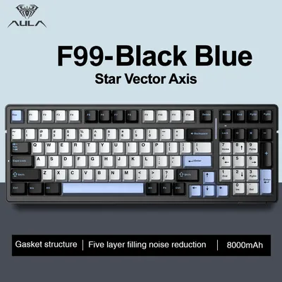 AULA F99 Machanical Keyboard Bluetooth 5.0/2.4G Wireless/Wired Gasket-mounted Gaming Keyboard 99