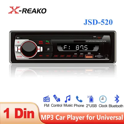 X-REAKO 1Din Car Radio MP3 Player JSD-520 Bluetooth AUX Input USB/SD Charging Function FM Audio