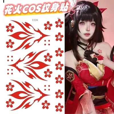 Honkai:Star Rail Sparkle Acheron Aventurine Cosplay Back Tattoo Sticker Temporary Tattoo Sticker Girl Boy Waterproof Fake Tatto