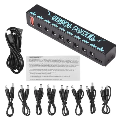 Guitar Pedal Power Guitar Effector Power Supply 8 Isolated DC Output Isolated Power USB IN 5V 2.1A &