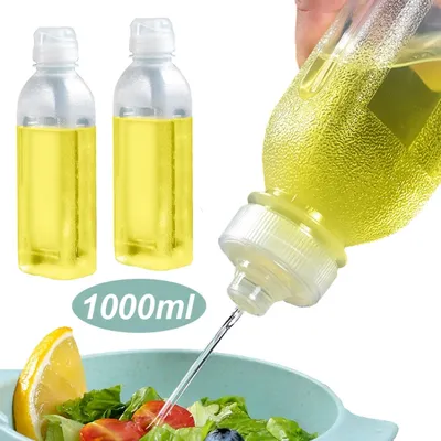 1000ML Squeeze Seasoning Bottles Screaming Oil Control Bottle High Temperature Oil Resistance Soy