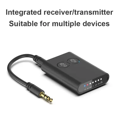 eppfun Bluetooth 5.2 Transmitter Receiver for car, Qualcomm APTX-Adaptive HD Low Latency Wireless Audio Adapter with 3.5mm aux