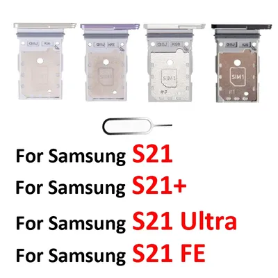 Phone Sim Card Tray For Samsung Galaxy S21 FE Plus Ultra S21+ New SIM Chip Slot Holder G990 G991