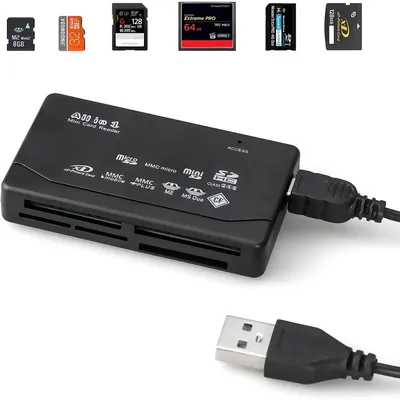 All In One Memory Card Reader USB External Cardreader SD SDHC Mini Micro M2 MMC XD CF Reader For