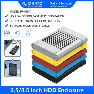 ORICO 2.5 3.5 inch Shockproof Hard Drive Silicone Case Protective Case Protective Case Solid Silicone Storage Box PC Accessories