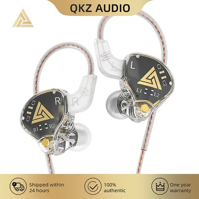 QKZ AKX HIFI Heavy Bass Transparent Earphones IEM Monitor Level 3.5mm In-Ear Music Headphone Dynamic