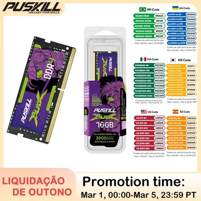 PUSKILL Memoria Ram DDR4 8GB 4GB 16GB 2400mhz 2133 2666mhz Sodimm Notebook High Performance Laptop