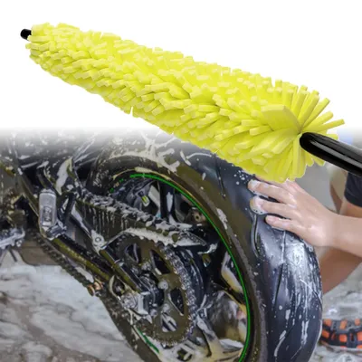 29cm Sponge Brush Motorcycle Wheel Rims Washer Car Hubcaps Wash Auto Cleaning Tool With Handle