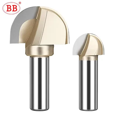 BB Half Round Radius Bottom Bullnose Router Bits Wood Circular Arc Cove Box Milling Cutter 1/2 1/4