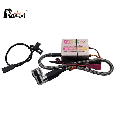 Rcexl Single Ignition CDI CM6-10mm 90 DegreeSpark Plug Special for DLE Gas Petrol Engine