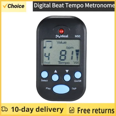 M50 Mini Metronome Professional Clip-on LCD Digital Rhythm Metronome for Guitar Violin Bass Stringed