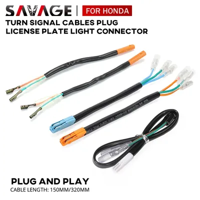 Turn Signal Adapter Plug License Plate Light Wire Connector For HONDA CRF 250L CB 500X 500F 650F CBR