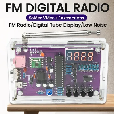 DIY FM Radio Electronic Kit Adjustable Frequency 87-108MHz Digital Display DIY Soldering Project