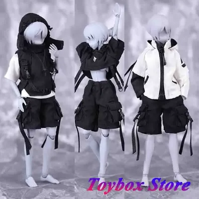 HASUKI CS012 1/12 Mobile Suit Girl Black Functional Clothes Set Accessory Bag Simplicity Loose Shorts For 6" Female Body Decors
