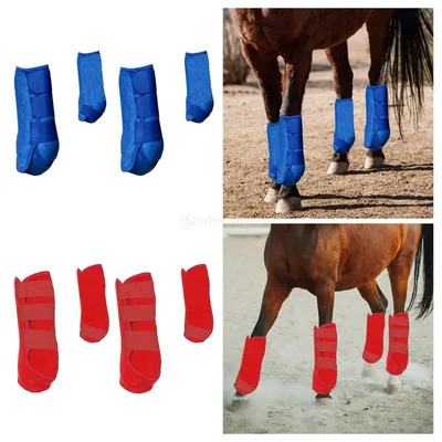 4x Horse Boots Leg Wraps Adjustable Support Professional Leg Guard Leg Protection for Jumping
