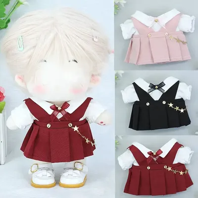 1 Set 20cm Doll T-shirt Dress Suits Mini Clothes Dresses Suit For Cotton Stuffed Dolls Toys