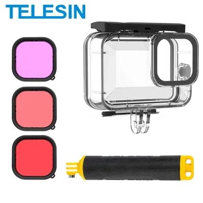 TELESIN 60M Waterproof Housing Case for Gopro Hero 13 12 11 10 9 Diving Protective Underwater Cover