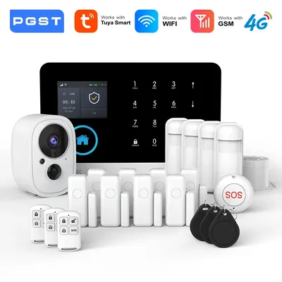 PGST 103 2.4 inch Screen 4G 2G WIFI GSM Home Bulgar Security System for Home 433MHz APP Control RFID