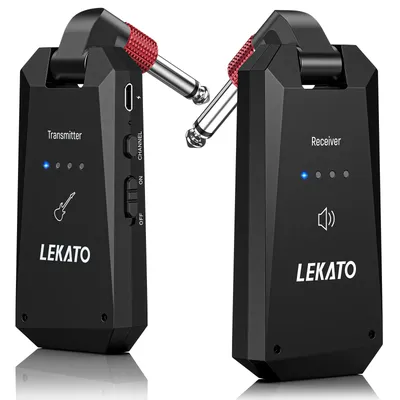 LEKATO Wireless Guitar System 5.8GHz Guitar Wireless Transmitter Receiver 4 Channels Audio System