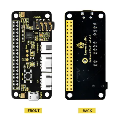2PCSKeyestudio 5V ReSpeaker 2-Mic Pi HAT V1.0 Expansion Board For Raspberry Pi 4B/3B+/3B CE