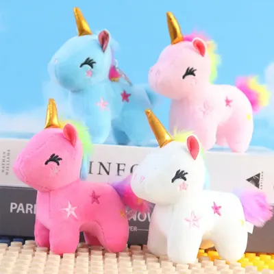 Cute Plush Toy Keychain Cartoon Unicorn Doll Pendant Bag Decoration Children Girls Gift Popular