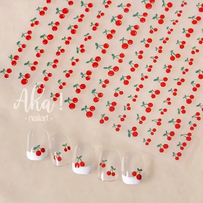 1Pc 3D Cherry Fruit Nail Art Stickers Summer Lemon Self Adhesive DIY Decals Nail Art Decoration Slider Manicure Accessories #Aha