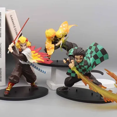Hot Demon Slayer Anime Figure Tanjirou Agatsuma Zenitsu Kyoujurou Anime Model Action Figure PVC