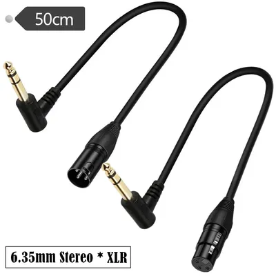 90 Degree Right Angle 1/4 Inch TRS to XLR Male Balanced Signal Interconnect Cable Quarter inch to