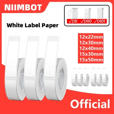 Niimbot D11/D101/D110 Mini Portable Printer White Tape Sticker Papers Waterproof Anti-Oil No Glue