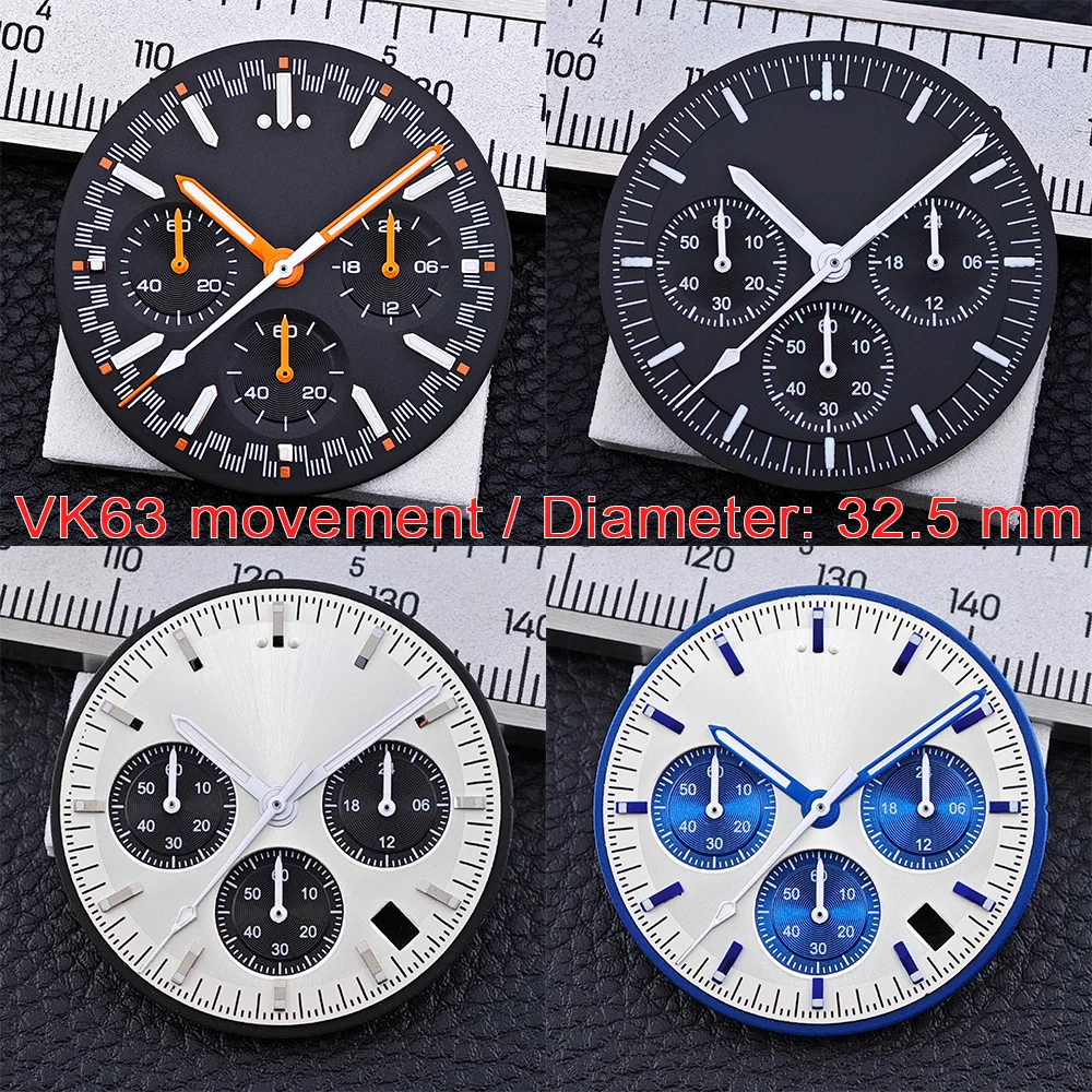 32.5MM Diameter dial Luminous Dial for VK63 Movement Watch Accessories for vk63 watch accessories maintenance tools