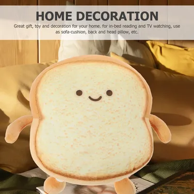 Plush Toy Toast Shape Bread Pillow Sofa Throw Cushion Adorable Lovely Toys