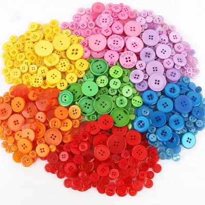 70-100PCS Mixed Color Round Buttons 1-3cm Sewing Resin Buttons DIY Manual Button 2/4Holes Button For