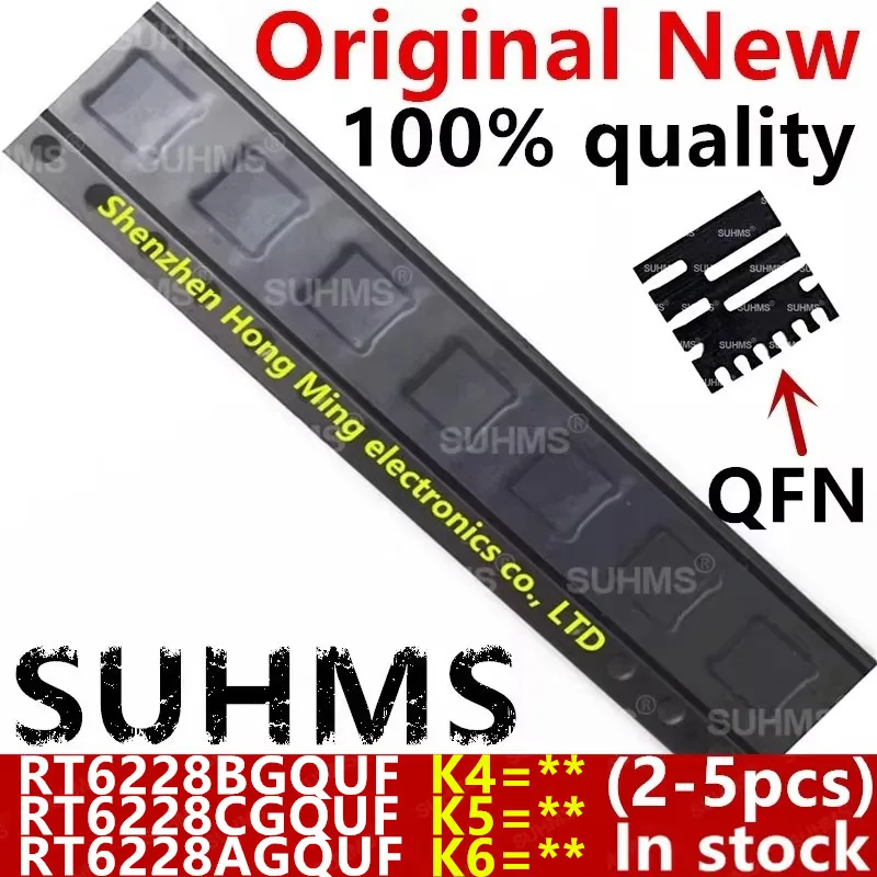 (2-5piece)100% New RT6228AGQUF RT6228A K6=5G K6= RT6228B RT6228BGQUF K4=5E K4= RT6228C RT6228CGQUF K5=5D K5= QFN-12