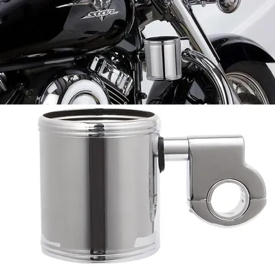 Motorcycle Universal 7/8" 1'' 1.25'' Cup Holder Chrome Handlebar Drink Bottle Holder For Harley