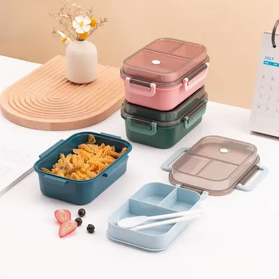 Portable Sealed Lunch Box 2Tier Lattice Microwave Available Heating Student Office Staff Fruit Food