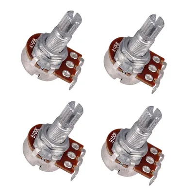 Long Split 18mm Shaft 100K Guitar Potentiometer Pot 4pcs Split Guitar Volume & Tone Pot Control