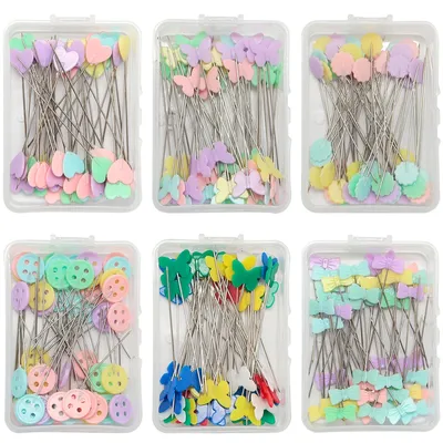 50 PCS/Box Stainless Steel Embroidery Patchwork Dressmaking Pins Garment Fixed Pin Sewing Needle For