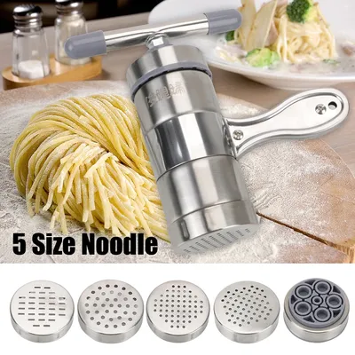 Stainless Steel Making Spaghetti Press Pasta Machine Manual Noodle Maker Fruits Juicer With 5