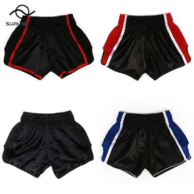Muay Thai Shorts Blank Satin Boxing Shorts Womens Mens Kids MMA Clothing Plain Kickboxing Grappling