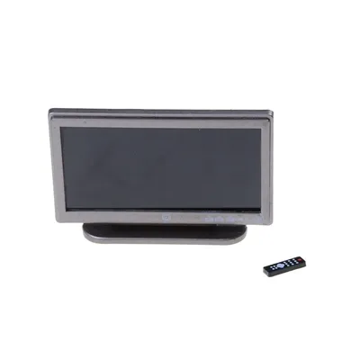 Newest Dollhouse Miniature Wide Screen Television Flat-Panel LCD TV Remote Gray Classic Pretend Play