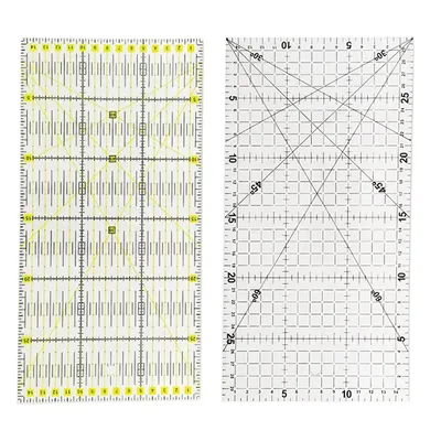 30x15cm Patchwork Ruler with Double Colored and Grid Lines Quilting Tools Acrylic Sewing Ruler for