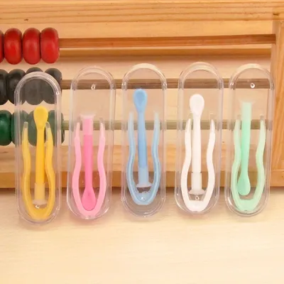 Portable Contact Lens Stick Tool Case Set (Inserter/Remover+Tweezer with Soft Tip)