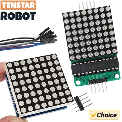 MAX7219 8*8 Dot Matrix Module Red Light Microcontroller Module Display Module MCU LED Display Control Module
