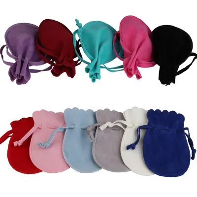 10/25/50pcs 7x9/9x12cm Gourd Velvet Gift Bags Dustproof Flannel Jewelry Packaging Bags Wedding