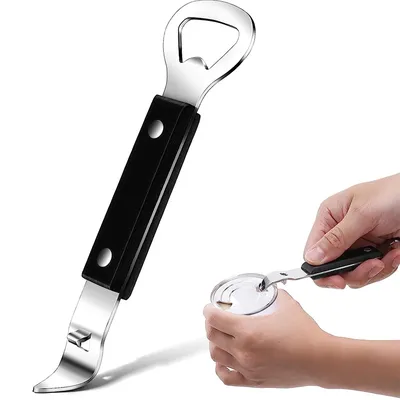LMETJMA Can Punch Bottle Opener Manual Stainless Steel Can Beer Bottle Opener Small Bottle Opener
