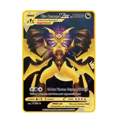 10000 English gx vmax Pocket Monster Metal Card Charizard Gold Limited Edition Children's Gift Card