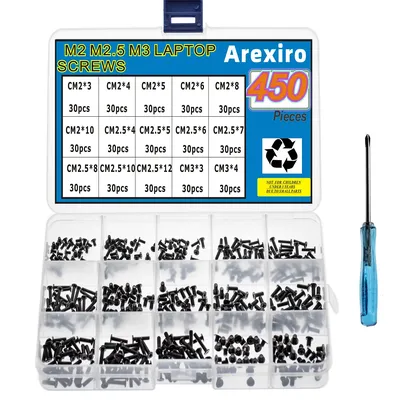 450pcs M2 M2.5 M3 Laptop Computer Screws Kit Set for SSD IBM HP Dell Lenovo Sony Toshiba Gateway