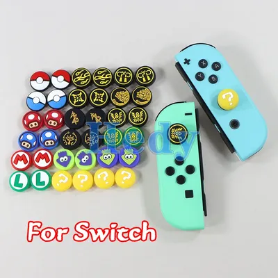 100PCS Theme Thumb Stick Grip Cap Joystick Soft Protective Cover for Nintendo Switch NS Lite Joy-con