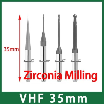 VHF 4axis K4/N4 Milling Burs 35mm Length for Zirconia, PMMA, Wax