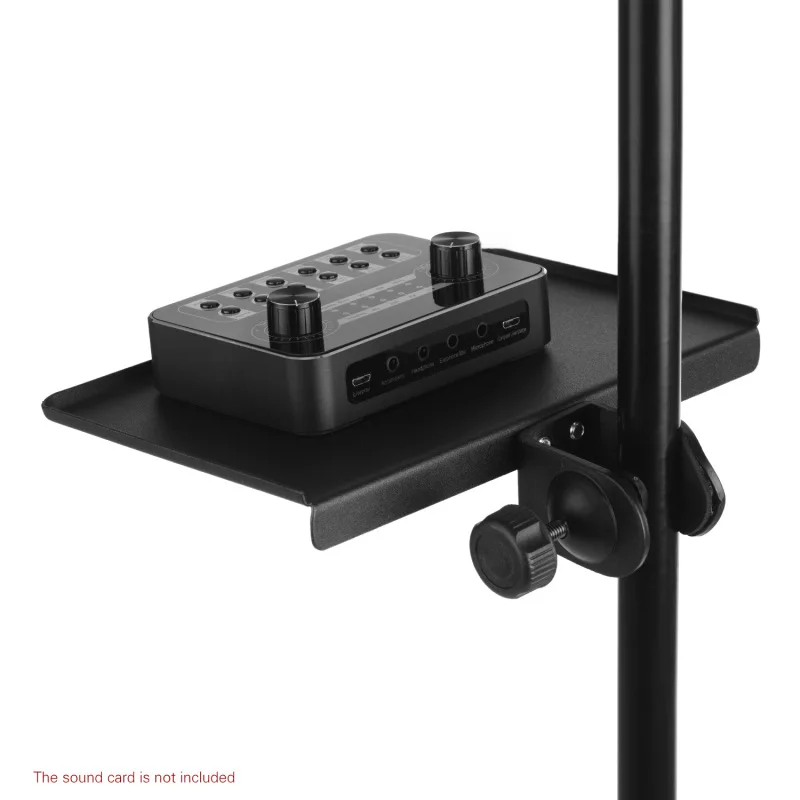 Universal Microphone Stand Clamp-on Tray Metal Material with Mounting Clamp